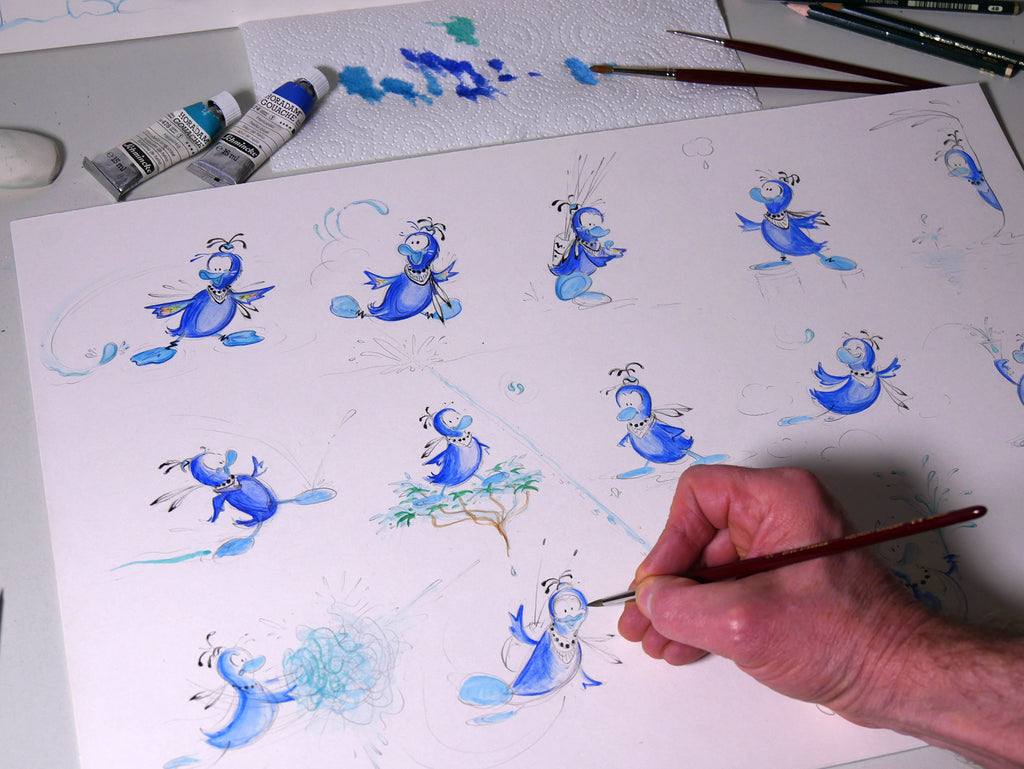 Développement de Quatsch, le canard, personnage des livres pour enfants édités par StarPeace